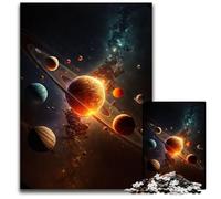 Rompecabezas de 1000 Piezas del Sistema Solar de Neón Rompecabezas para Adultos Actividad en casa para Fiestas, cumpleaños y Noches de Juegos en Familia 26x38cm (10,23x14,96 Pulgadas)