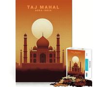 Rompecabezas de 1000 Piezas del Taj Mahal de Agra para Adolescentes, diseño Relajante y para armar, Ideal para Decorar la Pared 38x52cm