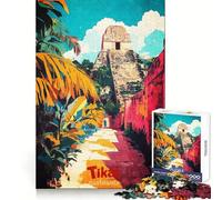 Rompecabezas de 1000 Piezas del Templo de Tikal, Guatemala, para Adolescentes Juguete Inteligente para Pasar Tiempo en Familia Piezas de colección de Arte con Corte preciso 38x52cm