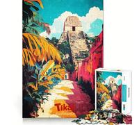 Rompecabezas de 1000 Piezas del Templo de Tikal, Guatemala, para Adolescentes, un desafío Mental, Juguete para el hogar, Regalo nítido y conmovedor 50x75cm