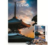 Rompecabezas de 1000 Piezas del Templo de Tokio para Adultos Entrenamiento Mental Pasatiempo Relajante Corte láser Regalo significativo (50x75cm)