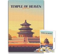 Rompecabezas de 1000 Piezas del Templo del Cielo, China Una Forma Relajante de llenar el Tiempo Libre Corte preciso y consistente Tamaño del Juguete: 50x75cm