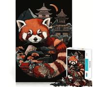 Rompecabezas de 1000 Piezas del Templo del Panda Rojo para Adolescentes Mejora de la Memoria, Estilo Casual y Relajante, con Cortes precisos y una excelente presentación artística (38x26cm)