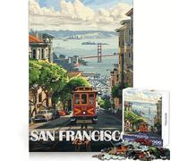 Rompecabezas de 1000 Piezas del tranvía de San Francisco para Adultos: Mejora la Memoria, diversión Relajante, Bordes Afilados, Regalo navideño (50x75cm)