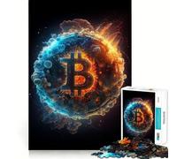 Rompecabezas de 1000 Piezas del Universo Bitcoin,Juego cognitivo,Regalo,Momento Acogedor y Divertido,Escena navideña,Arte (50x75cm)