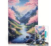 Rompecabezas de 1000 Piezas del Valle de los Cerezos en Flor Arte de Corte preciso Juego de Habilidad Mental Juego fácil de Jugar Arte (50x75cm)