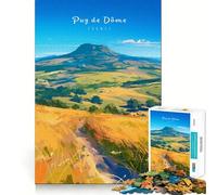 Rompecabezas de 1000 Piezas del volcán PUY de Dome,Ajuste, Arte,Habilidad Creativa,Juguete,Tiempo de Descanso,Juego,decoración navideña (50x75cm)