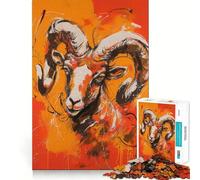 Rompecabezas de 1000 Piezas del zodíaco Aries Juego de Ejercicios mentales Encaje Huecos Desafío Interactivo para el Cerebro en casa (38x52cm)