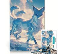 Rompecabezas de 1000 Piezas del Zorro Kitsune Místico para Adultos Juguete de lógica Fina, silencioso y Divertido Bordes limpios Regalo Memorable (38x26cm)