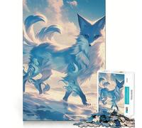 Rompecabezas de 1000 Piezas del Zorro Kitsune Místico para Adultos y Adolescentes Juguete de lógica Clara Tiempo de relajación Corte Artículo de Santa Claus (38x52cm)