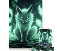 Rompecabezas de 1000 Piezas del Zorro Verde Místico para Adultos Juguete de lógica Fina, silencioso y Divertido Bordes limpios Regalo Memorable (50x75cm)