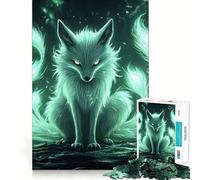 Rompecabezas de 1000 Piezas del Zorro Verde Místico para Adultos Juguete de lógica Fina, silencioso y Divertido Bordes limpios Regalo Memorable (50x75cm)