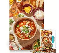 Rompecabezas de 1000 Piezas Deliciosa Sopa Mexicana con aderezos Juego Limpio para Jugar Regalo Ideal para Relajarse y Disfrutar de la Navidad Decoración navideña (50x75cm)