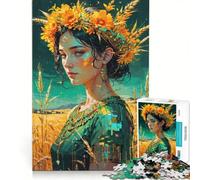 Rompecabezas de 1000 Piezas Demeter︰ Corona Verde - Diosa de la Cosecha Dorada, Juegos Educativos, Decoración Perfecta, Cumpleaños y Navidad 50x75cm