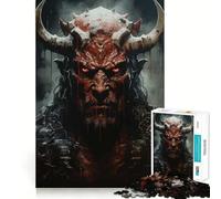 Rompecabezas de 1000 Piezas Demonio Rojo del Infierno para Adolescentes Juguete de lógica Fina, Divertido y Relajante Decoración de Pared con Bordes limpios (38x52cm)