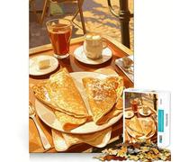 Rompecabezas de 1000 Piezas Desayuno,Naturaleza Muerta con Crepes y café Arte de Corte preciso Juguete de construcción Tiempo de Juego Relajante Diversión de cumpleaños (50x75cm)