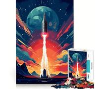Rompecabezas de 1000 Piezas Despegue de Cohete Espacial para Adultos Recall Upgrade Stress Relief Tight Cut Santa Wish Pick 38x52cm