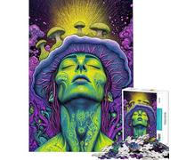 Rompecabezas de 1000 Piezas Despertar psicodélico una fusión Surrealista de Hongos Juguetes adictivos para Cultivar la Paciencia Juego Educativo para la diversión Familiar Ideas de Regalos (38x52cm)