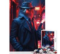 Rompecabezas de 1000 Piezas Detective Águila en un Paisaje Urbano Negro Decoración del hogar Juguetes Regalos de cumpleaños Juego Educativo Entrena tu Cerebro y Tus Manos Tamaño 50x75cm