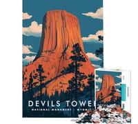 Rompecabezas de 1000 Piezas Devils Tower Wyoming Juego Familiar Desafío de Inteligencia Cerebral Juguetes adictivos Gran Regalo para Juegos Mejora la Memoria (tamaño 50x75cm)