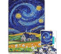 Rompecabezas de 1000 Piezas Diente de león bajo el Cielo Nocturno para Adultos y Adolescentes, Juego Familiar para aliviar el estrés, desafío difícil, colección de Artistas, Bellas Artes, 50x75cm