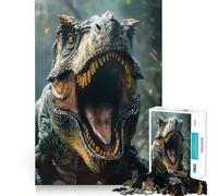 Rompecabezas de 1000 Piezas Dinosaurios prehistóricos para Adolescentes, Ideal para desarrollar la Memoria, Relajarse y armar Decoración de Pared 50x75cm