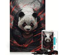 Rompecabezas de 1000 Piezas Dios Panda Enojado con Ojos Rojos para Adolescentes Juego de concentración Mental Corte de precisión Bordes Lisos Juego Ideal para Rellenar Calcetines navideños (50x75cm)