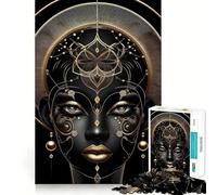 Rompecabezas de 1000 Piezas - Diosa Africana Negra,decoración de Bordes limpios,Juguete para Entrenar el Pensamiento,Juego Divertido y fácil de Hacer,Regalo de cumpleaños (38x52cm)