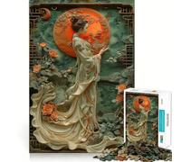 Rompecabezas de 1000 Piezas Diosa de la Luna para Adolescentes - Diseño para Ganar Memoria y Relajarse - Decoración de Pared 38x52cm