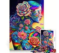 Rompecabezas de 1000 Piezas Diosa de Las Flores Arcoíris para Adolescentes Mejora la Memoria Cómodo y Relajante Corte Firme Regalo Festivo (50x75cm)