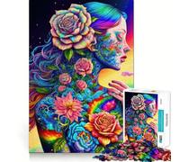 Rompecabezas de 1000 Piezas Diosa de Las Flores Arcoíris para Adolescentes Mejora la Memoria Cómodo y Relajante Corte Firme Regalo Festivo (50x75cm)