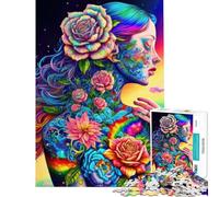 Rompecabezas de 1000 Piezas Diosa de Las Flores Arcoíris Rompecabezas para Adultos Juego de ingenio Decoración de Pared cumpleaños y Navidad (Tamaño 38x52cm)