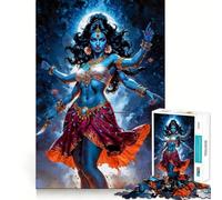 Rompecabezas de 1000 Piezas Diosa Kali de Piel Azul con múltiples Brazos Diseño de Corte preciso Regalo Ideal para Jugar a la Mente Juego fácil de Jugar Regalo Divertido para cumpleaños 38x26cm