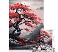 Rompecabezas de 1000 Piezas diseño de árbol de Luna roja y Oscura Ideal para Manualidades Regalo para Mujeres y Hombres Juego Educativo para fomentar el Amor en Pareja tamaño 38x26cm