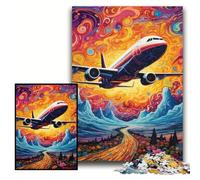 Rompecabezas de 1000 Piezas, diseño de avión, Colorido, para Adultos, Juego Interactivo Familiar, Bricolaje, decoración del hogar, desafío Mental, Regalo, tamaño 50x75cm