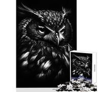 Rompecabezas de 1000 Piezas diseño de búho en Blanco y Negro Ideal para Decorar el hogar Juguetes Regalos de Amigo Secreto Juegos educativos interacción Entre Padres e Hijos tamaño 38x52cm