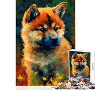 Rompecabezas de 1000 Piezas diseño de Cachorro Akita Ideal para Decorar el hogar Juegos Juego Educativo para Mejorar el Amor Entre Parejas tamaño 50x75cm