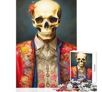 Rompecabezas de 1000 Piezas diseño de Calavera de Moda Honorable Juguete para decoración de Pared Regalo para cumpleaños Juego Educativo Entrena tu Cerebro y Tus Manos tamaño 50x75cm