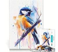 Rompecabezas de 1000 Piezas,diseño de carbonero en Acuarela,Bordes impecables,Divertido Rompecabezas,Regalo para Relajarse,Regalo de cumpleaños artístico (38x52cm)