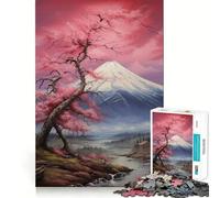 Rompecabezas de 1000 Piezas,diseño de cerezos en Flor y Cielo,fácil de unir,Divertido y Que estimula el Pensamiento Juego Casual para el Tiempo Libre Decoración navideña (50x75cm)