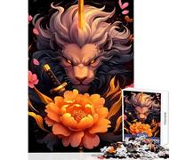 Rompecabezas de 1000 Piezas diseño de león samurái Juguete Educativo Juegos Familiares Mejora el Amor en Pareja tamaño 38x26cm