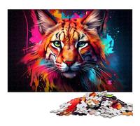 Rompecabezas de 1000 Piezas, diseño de Lince Colorido, desafiante Juego de ingenio para Adolescentes, Fiestas, 50 x 75 cm / 19,68 x 29,52 Pulgadas.