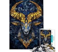 Rompecabezas de 1000 Piezas diseño de Mosaico de Carnero Dorado Juego Relajante patrón de ensamblaje cumpleaños y Navidad (tamaño 50x75cm)