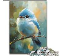 Rompecabezas de 1000 Piezas, diseño de pajarito Azul, para Adultos Juego de Actividades Familiares, decoración del hogar (tamaño 26x38cm)