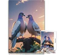 Rompecabezas de 1000 Piezas, diseño de Paloma y pájaro al Amanecer, Ideal para un Ambiente Acogedor en Interiores, Juguete de precisión Duradero con Enclavamiento, tamaño 38x52cm