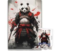 Rompecabezas de 1000 Piezas, diseño de Panda samurái japonés, Ideal para Relajarse en Solitario, con Cortes precisos, tamaño 38x26cm