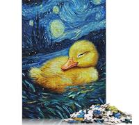 Rompecabezas de 1000 Piezas, diseño de Patito bebé en Estilo Noche Estrellada, Ideal como Juego de Rompecabezas Familiar, desafiante (38 x 26 cm)