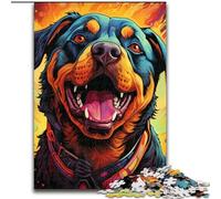 Rompecabezas de 1000 Piezas, diseño de Rottweiler, de cartón, Ideal para decoración del hogar y la Oficina, Fiestas, cumpleaños y Regalos navideños (tamaño 26x38cm).