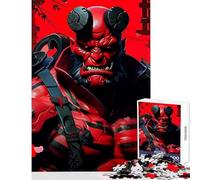 Rompecabezas de 1000 Piezas diseño de samurái Ninja Demonio del Infierno Juguetes de Bricolaje Regalos para Mujeres y Hombres Juego Educativo Mejora el Amor Entre Parejas tamaño 38x26cm