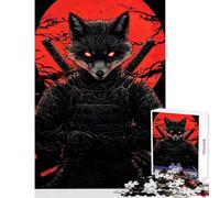 Rompecabezas de 1000 Piezas diseño de Zorro samurái Guerrero Juguete Educativo Gran Regalo para Juegos educativos Adecuado para decoración de Escritorio tamaño 50x75cm